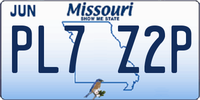 MO license plate PL7Z2P