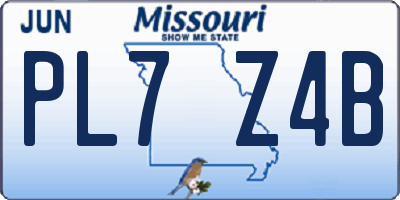 MO license plate PL7Z4B