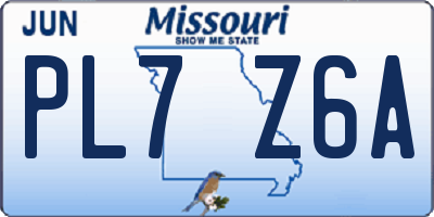 MO license plate PL7Z6A