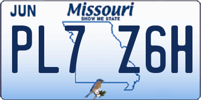 MO license plate PL7Z6H