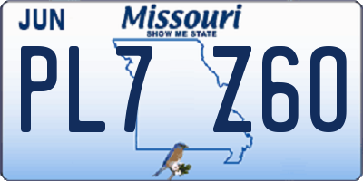 MO license plate PL7Z6O