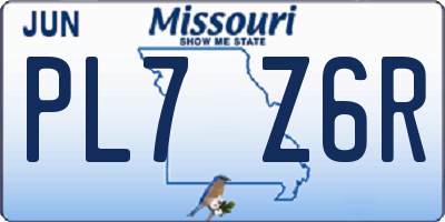 MO license plate PL7Z6R
