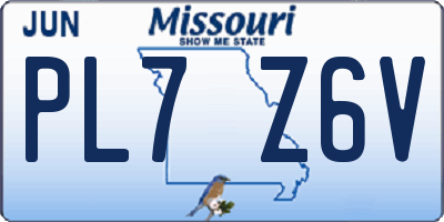 MO license plate PL7Z6V