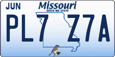 MO license plate PL7Z7A