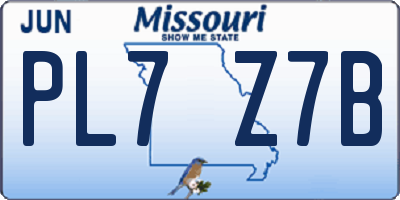 MO license plate PL7Z7B