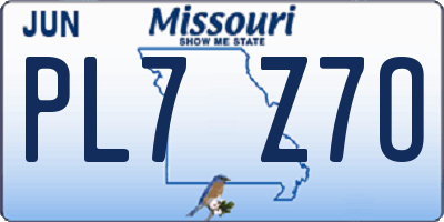 MO license plate PL7Z7O