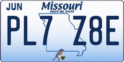 MO license plate PL7Z8E
