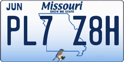 MO license plate PL7Z8H