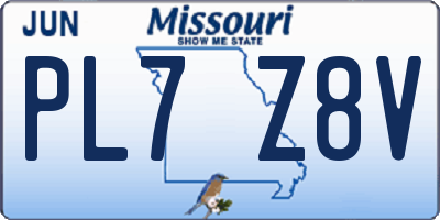 MO license plate PL7Z8V