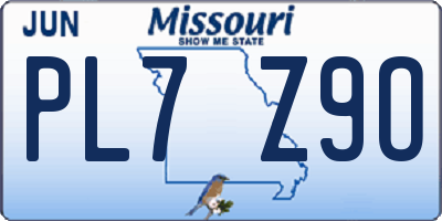 MO license plate PL7Z9O