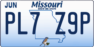 MO license plate PL7Z9P