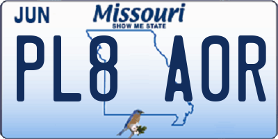 MO license plate PL8A0R