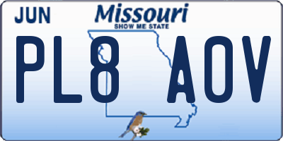 MO license plate PL8A0V
