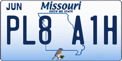 MO license plate PL8A1H