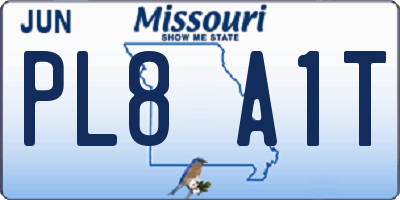 MO license plate PL8A1T