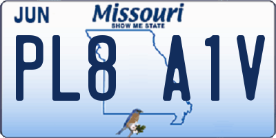 MO license plate PL8A1V