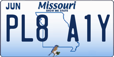 MO license plate PL8A1Y