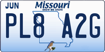 MO license plate PL8A2G