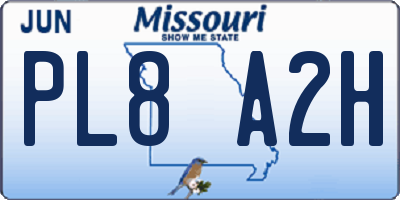 MO license plate PL8A2H