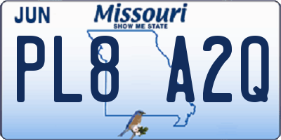 MO license plate PL8A2Q