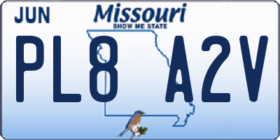 MO license plate PL8A2V