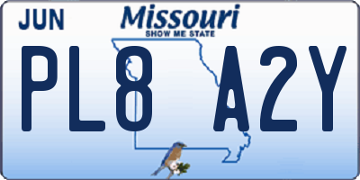 MO license plate PL8A2Y