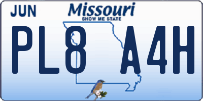 MO license plate PL8A4H
