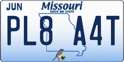 MO license plate PL8A4T