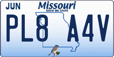 MO license plate PL8A4V