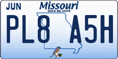 MO license plate PL8A5H