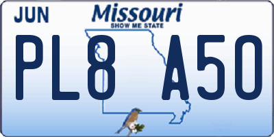 MO license plate PL8A5O