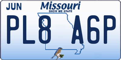 MO license plate PL8A6P
