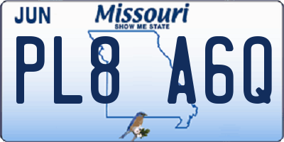 MO license plate PL8A6Q