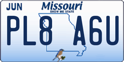 MO license plate PL8A6U