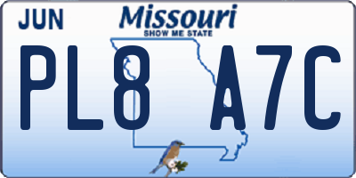 MO license plate PL8A7C