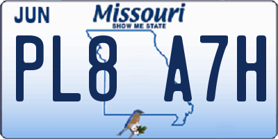 MO license plate PL8A7H