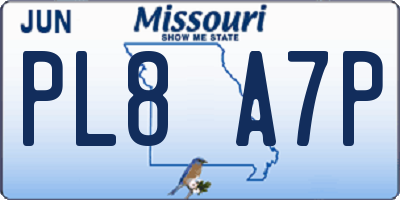MO license plate PL8A7P