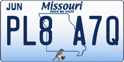 MO license plate PL8A7Q