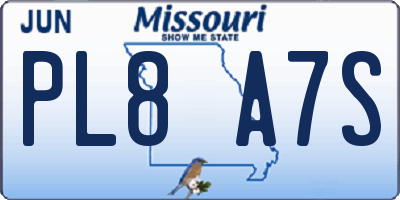 MO license plate PL8A7S