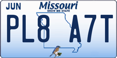 MO license plate PL8A7T