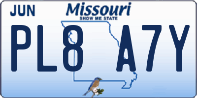 MO license plate PL8A7Y