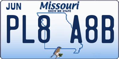MO license plate PL8A8B