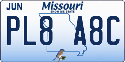 MO license plate PL8A8C