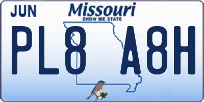 MO license plate PL8A8H