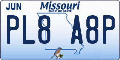 MO license plate PL8A8P