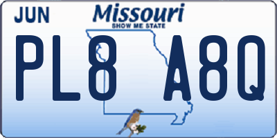 MO license plate PL8A8Q