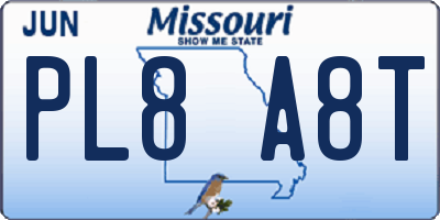 MO license plate PL8A8T
