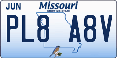 MO license plate PL8A8V