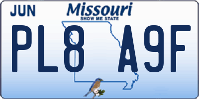 MO license plate PL8A9F
