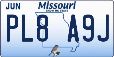 MO license plate PL8A9J